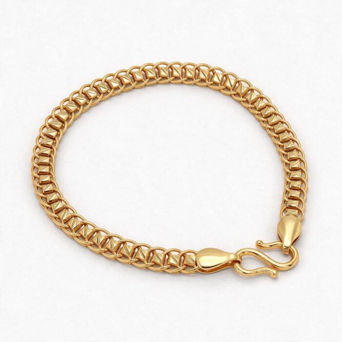 8374 BR alt="curb chain gold bracelet"