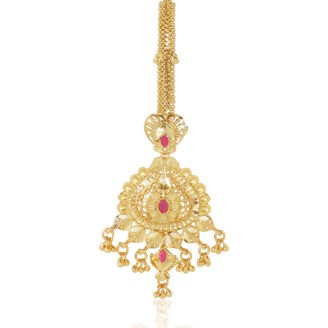 Classic Gold Plated Mang Tika – Ethnic One Gram Jewellery Design