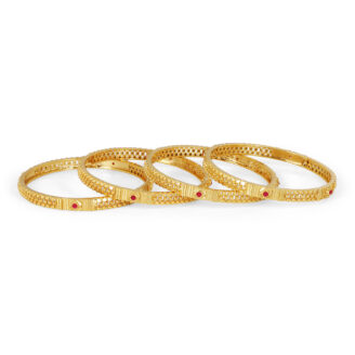 Antique Floral Gold Bangles – One Gram Gold Plated Wedding Jewellery