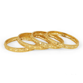 Elegant Traditions Bangles – 24K One Gram Gold Plated Bridal Set