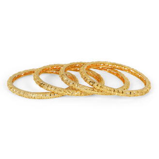 Majestic Leaf Design Bangles – One Gram Gold Plated Occasion Wear