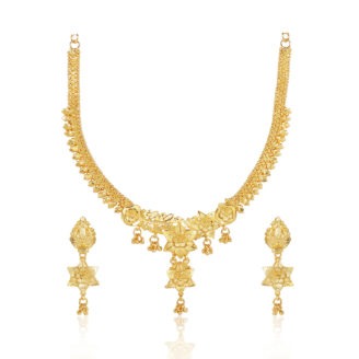 Heritage Charm Wedding Necklace Set – 24K One Gram Gold Micro Plated Jewellery