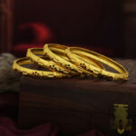 Textured Gold Plated Bangles – A Graceful Bridal Touch