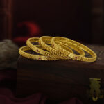 Antique Floral Gold Plated Bangles – Bridal Elegance