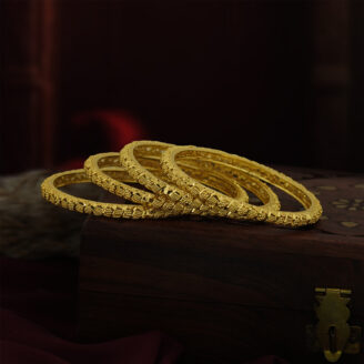 Majestic Leaf Design Bangles – one gram gold-plated Occasion Wear | Jecy Jewels