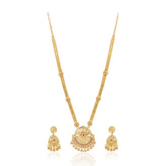 Timeless Charm Long Necklace Set – 24K One Gram Gold Micro Plated Jewellery