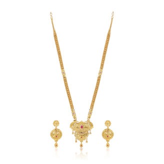 Timeless Beauty Long Necklace Set – 24K One Gram Gold Plated Wedding Jewellery