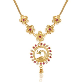 Elegant Drop Chain Pendant – One Gram Gold Plated Occasional Wear Jewellery
