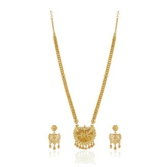 Timeless Floral Long Necklace Set – One Gram Gold Plated Occasional Jewellery