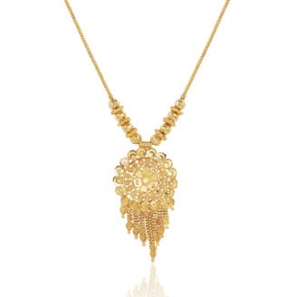 Elegant Pendant with Chain – 24K One Gram Gold Plated Wedding Collection