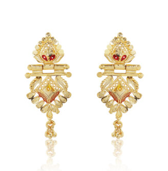 Bridal Aura Earrings – One Gram Gold Plated Traditional Festive Wear