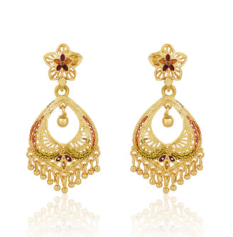 Graceful Ethnic Drop Earrings – 24K One Gram Gold Micro Plated