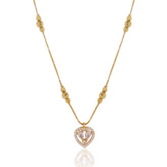 Heart Charm Baby Chain Pendant – One Gram Gold Plated Daily Wear