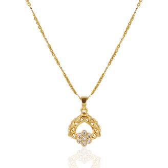 Trendy Drop Pendant with Chain – 24K One Gram Gold Plated Daily Wear