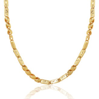 Bold Classic Men’s Chain – 24K One Gram Gold Plated Daily Wear, 20 Inches