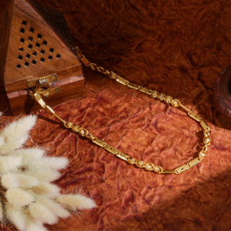 Bold Classic Men’s Chain –  one gram gold-plated Daily Wear, 20 Inches
