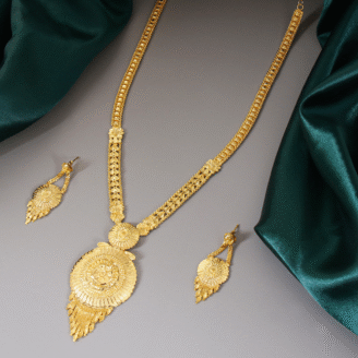 Elegant Long Necklace Set –  one gram gold-plated Wedding Collection