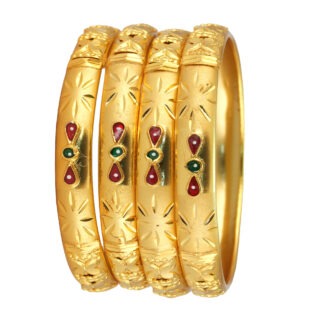 Lustrous Glow Gold-Plated Bangles – Wedding Wear
