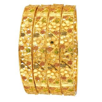 Celestial Shine Gold-Plated Bangles – Celebration Look