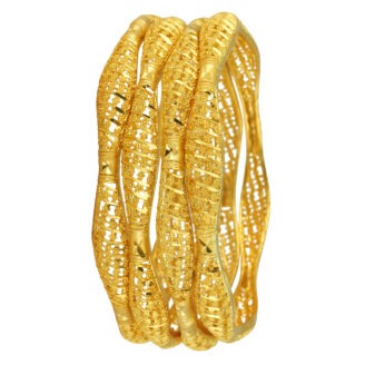 Heritage Drape Gold-Plated Bangles – Classic Radiance