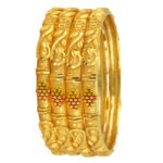 Sculpted Grace Bangles – Refined Gold-Plated Style