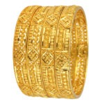 Cultural Bloom Bangles – Ethnic Gold-Plated Style