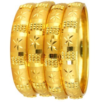Opulent Grace Bangles – Bridal Gold-Plated Radiance