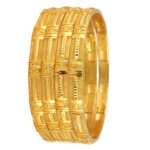Luminous Touch Bangles – Designer Gold-Plated Pair | Jecy Jewels