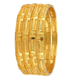Luminous Touch Bangles – Designer Gold-Plated Pair