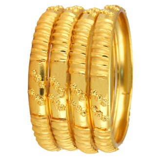 Classic Lustre Bangles – Gold-Plated Bridal Choice