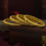 Tranquil Beauty Gold-Plated Bangles – Ethnic Elegance