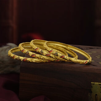 Majestic Glow Gold-Plated Bangles – Timeless Tradition