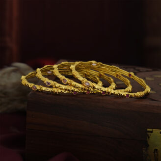 Enchanted Aura Gold-Plated Bangles – Contemporary Glam