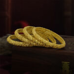 Heirloom Glow Gold-Plated Bangles – Bridal Elegance