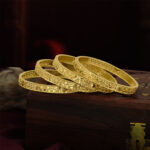 Royal Crest Gold-Plated Bangles – Wedding Elegance