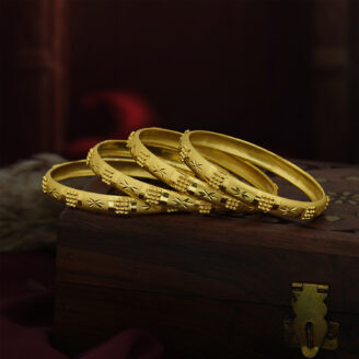 Opulent Grace Gold-Plated Bangles – Bridal Radiance