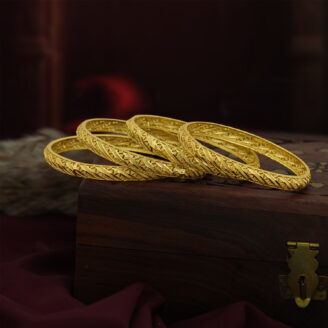 Royal Bloom Bangles – Gold-Plated Festive Elegance