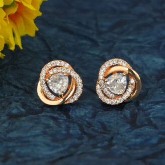 Statement Rose gold-plated Stud Earrings – Polished Everyday Style