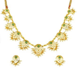 Modern Long Gold-plated Necklace – Polished Contours