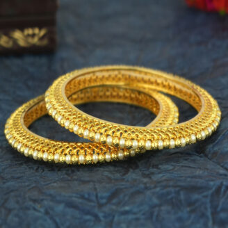 Polished Gold-plated Bangle Set – Festive Ready | Jecy Jewels