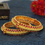 Stylish Gold-plated Bangle Set – Textured Elegance | Jecy Jewels