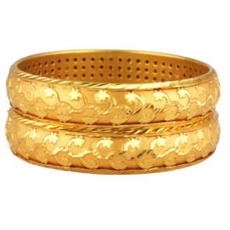 Regal Gleam Gold-Plated Bangles – Occasion Jewellery | Jecy Jewels