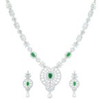 Royal Green Rhodium Plated Necklace – Classic Edit