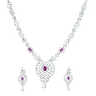 Signature Ruby Rhodium Plated Necklace – Classic Edit