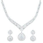Radiant White Rhodium Plated Necklace – Festive Line