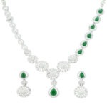 Premium Green Rhodium Plated Necklace – Stylish Edition
