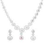 Luxury Mint Pink Rhodium Plated Necklace – Stylish Edition