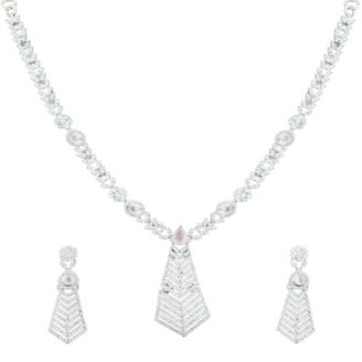 Graceful Mint Pink Rhodium Plated Necklace – Graceful Looks
