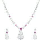 Heritage Ruby Rhodium Plated Necklace – Graceful Looks