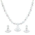 Radiant Mint Pink Rhodium Plated Necklace – Modern Charm
